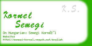 kornel semegi business card